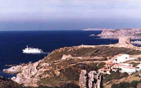 The ferry leaving Santa Teresa for Corsica